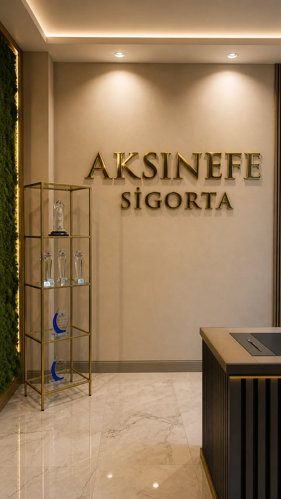 Aksinefe Sigorta premium ofis duvarı